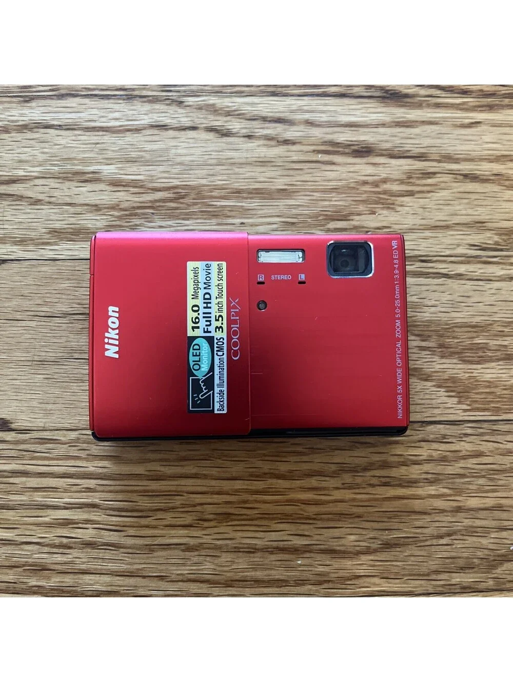 Nikon COOLPIX S100 Digital Camera 16MP 5x Optical Zoom Purple Touch Screen Red